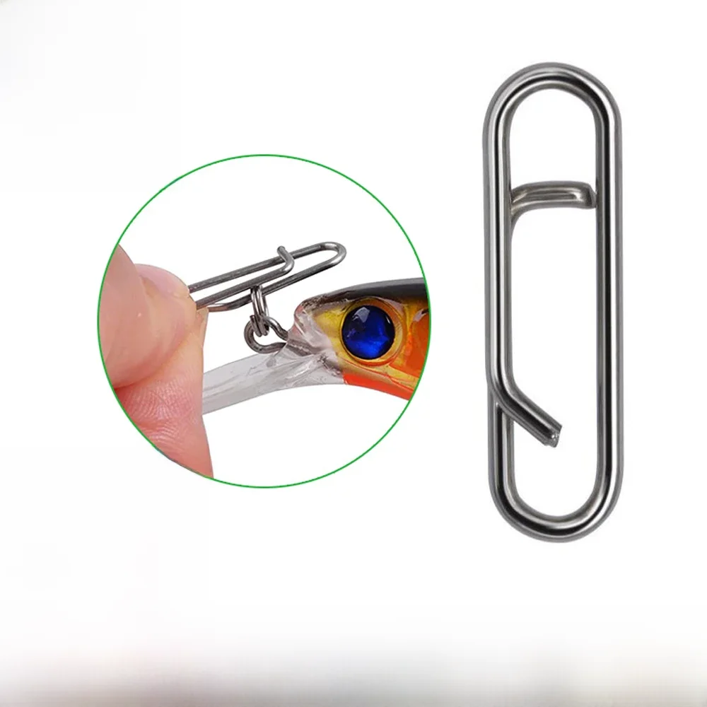 DNDYUJU 30pcs Fishing Interlock Nice Snap Fast Clips Stainless Steel Fishing Barrel Swivel Lure Hook