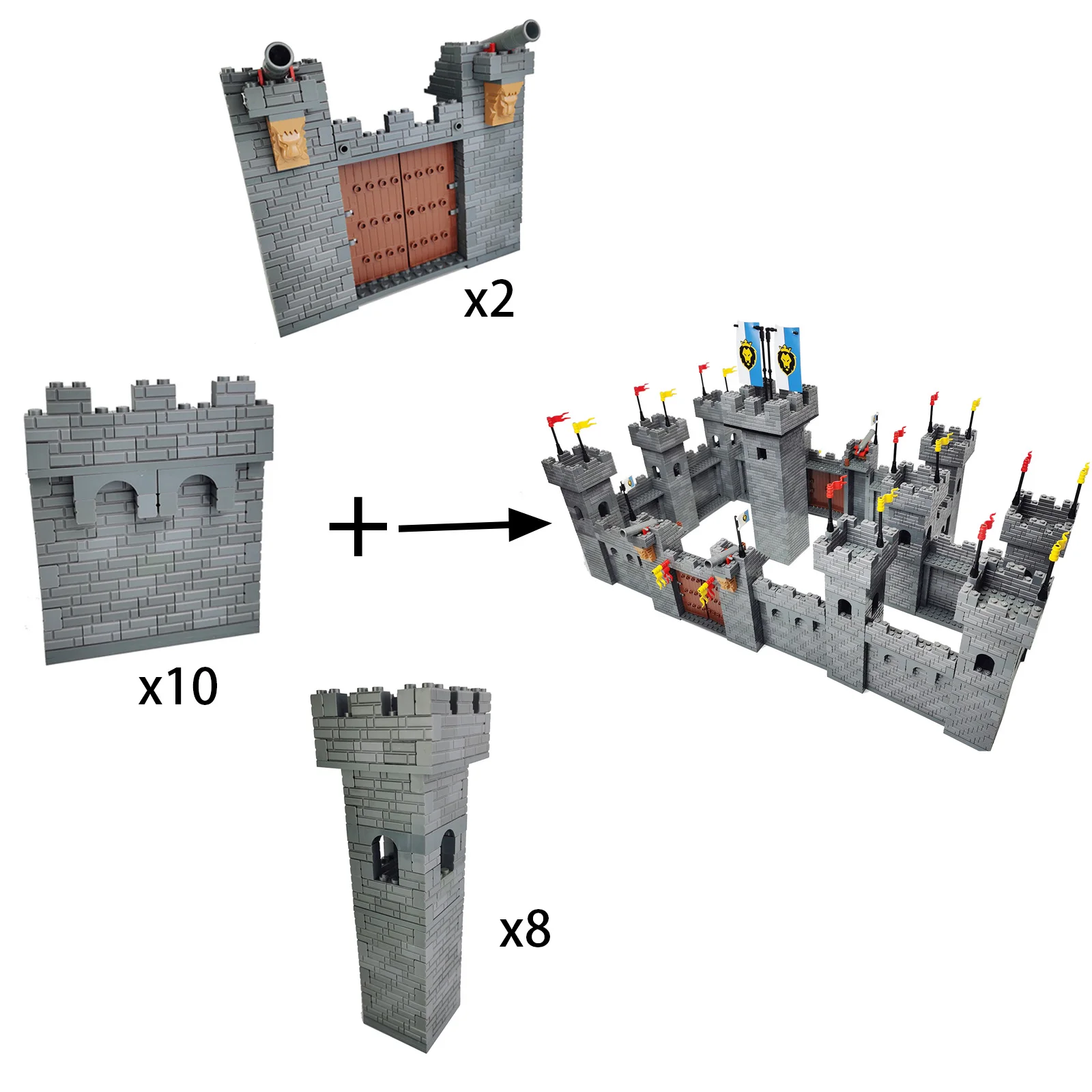 Building Block DIY Fortress Fortification Stronghold Large Fortified Castle educational Bricks Toy