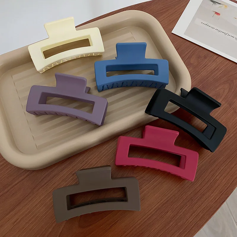 Geometric Rectangular Hair Clip Solid Color Shark Clip Simple Design Hair Accessories