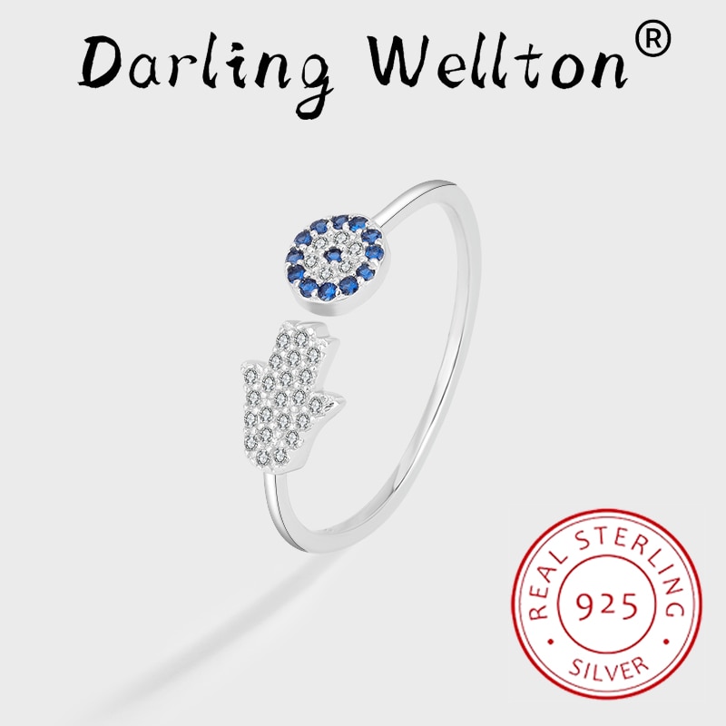 Fashion Irregular Palm Round Sapphire Full Diamond Couple Ring For Women 100% Original Sterling Silver Anniversary Gift Jewelry