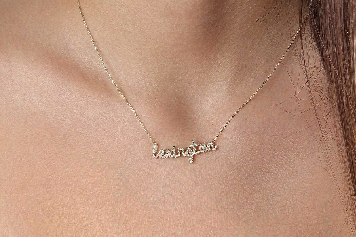 Name Necklace-Gold Name Necklace-Pave Name Necklace-Personalized Jewelry-Custom Name Necklace - Stainless Steel Necklace Jewelry