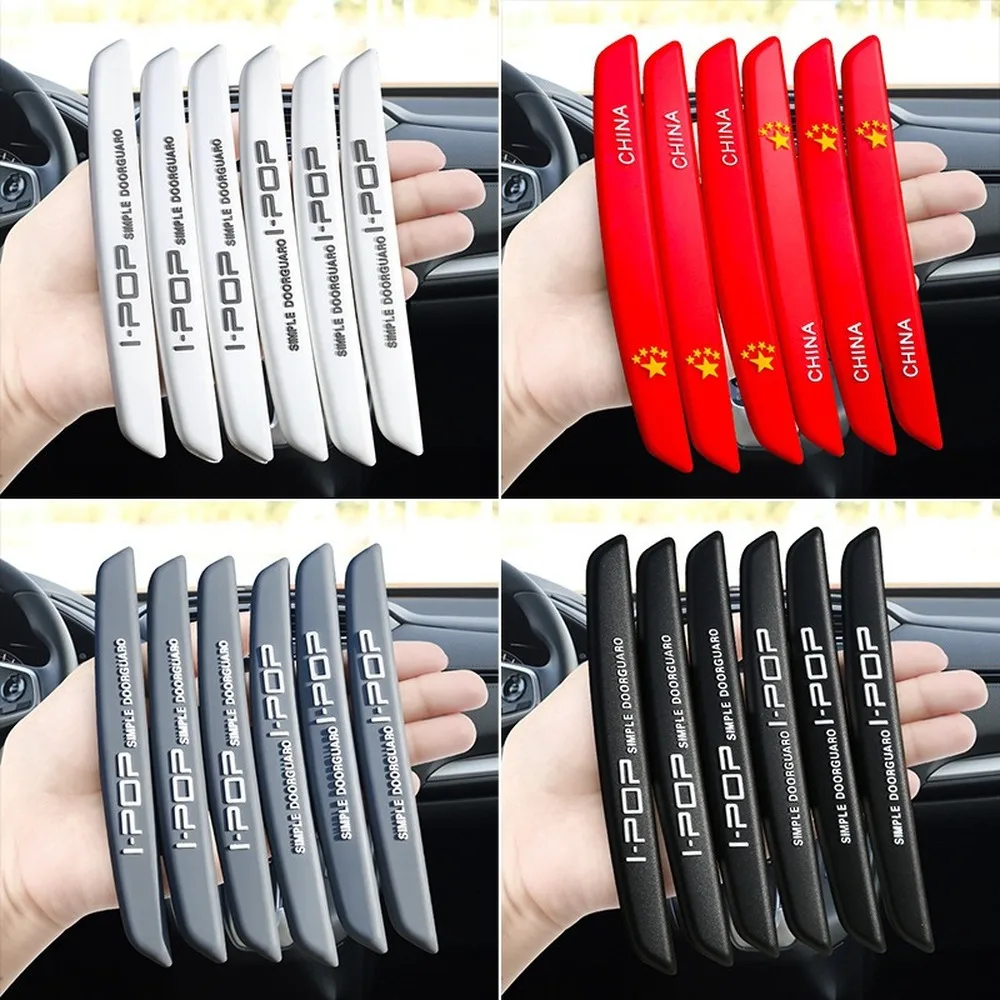 6Pcs Auto Car Door Edge Protection Guards Buffer Trim Molding Protection Strip Scratch Protector Car