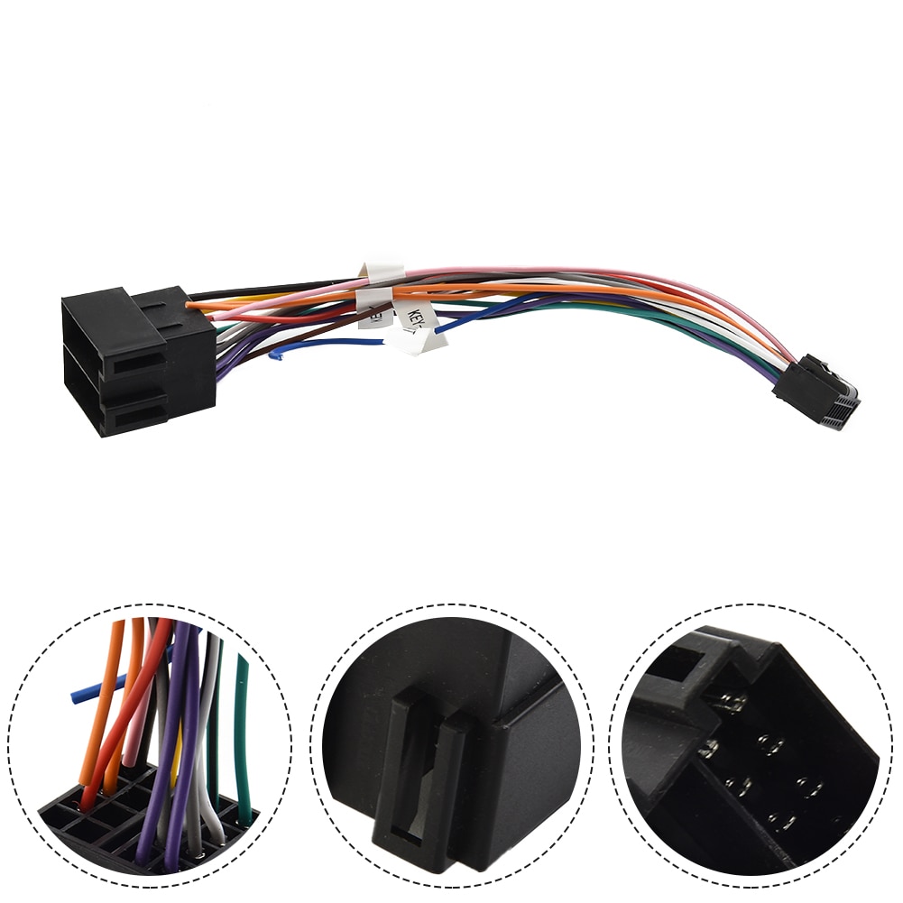 New Practical Useful High Quality Durable Universal 16P To ISO Cable Adapter Connector Copper Wire Cable Male Plug