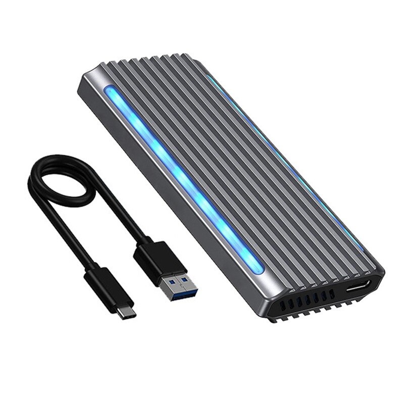 1 Set Aluminum Alloy RGB M.2 SSD Case M2 NVME NGFF SSD Enclosure For M2 NVME NGFF