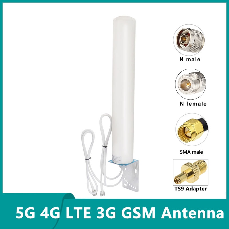TS9 SMA N Male 5G 4G LTE 3G GSM IP67 Mimo Outdoor Waterproof Aerial 18dbi Omni External WiFi Router Antenna for Wireless Network