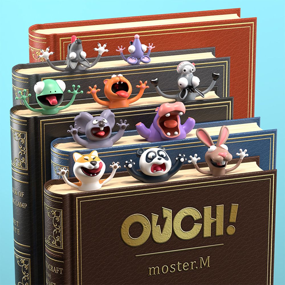 1PC 3D Stereo Cartoon Marker Animal Style Bookmark Cartoon Doll Ocean Series Book Clip Pagination Mark School Student Stationery