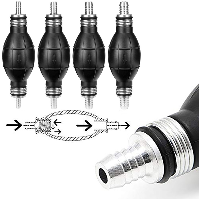 6mm/8mm/10mm/12mm Hand Fuel Pump Line Rubber Aluminum Hand Primer Bulb Diesel Oil Transfer Petrol For Car Boat Marine Outboard