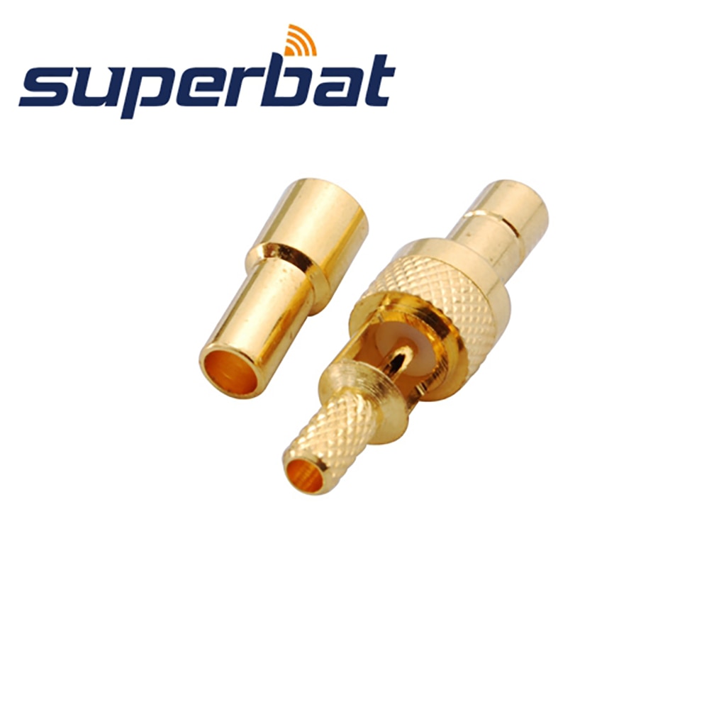 Superbat 10pcs SMB Crimp Female RF Coaxial Connector for RG174 RG178 1.13mm 1.37mm Cable