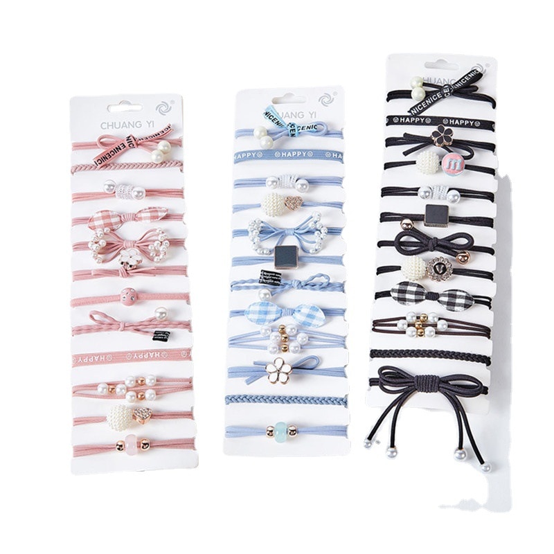 12pcs Cute Bowknot Elastic Hair Bands Candy Color Girls Hair Rope Cute Ponytail Holder Bow Hair Ties Children Hair Gum Scrunchie