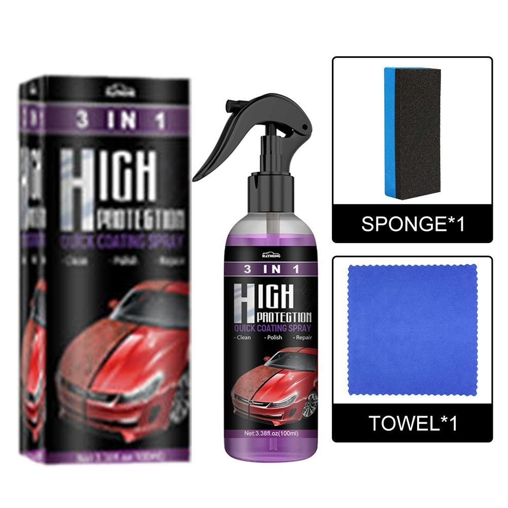 3 In 1 High Protection Quick Car Coat Ceramic Coating Spray Hydrophobic Car Nano Ceramic Coating Polishing Spraying 30ml 100ml