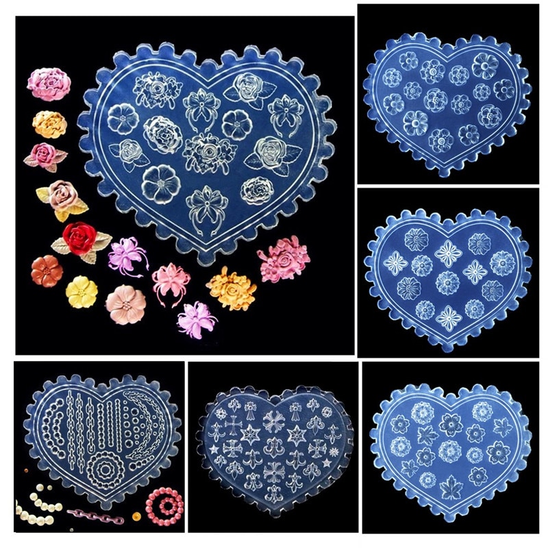 SNASAN Tiny Flower Heart Dolphin Gemstone Beauty Nail Art Resin Silicone Mould DIY Handmade Tool Small Beads Resin Silicone Mold