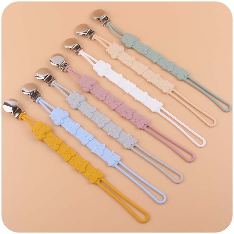 Cartoon Animal Silicone Baby Pacifier Chain Nipples Holder Clip For Baby Teething Chain Nursing Chew Toys Infant Dummy Chain