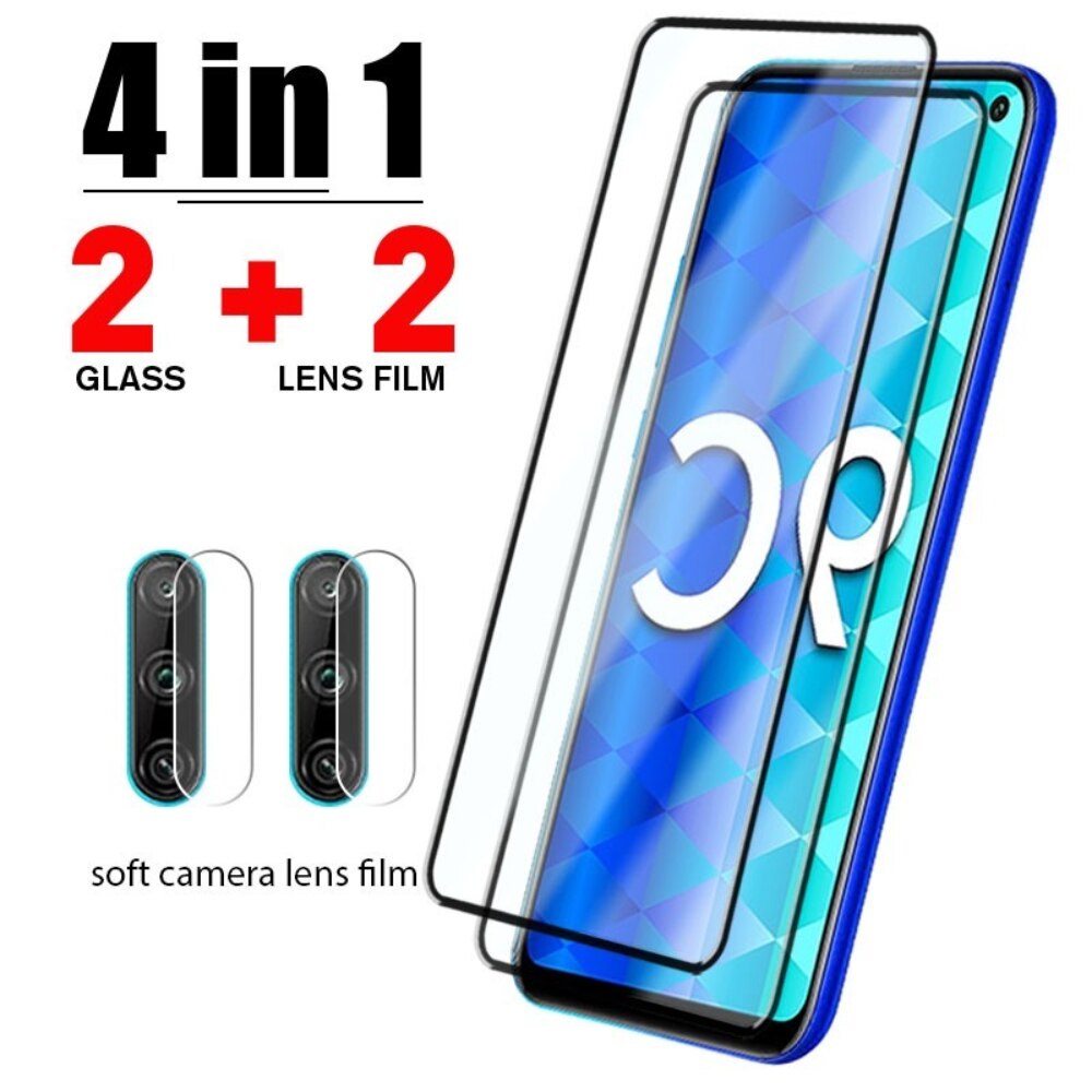 4in1 Tempered Glass for Honor 30 20 Pro Camera Lens Screen Protector for Huawei Honor 10 50 Lite 10i 30i 9 10 30 20i Glass