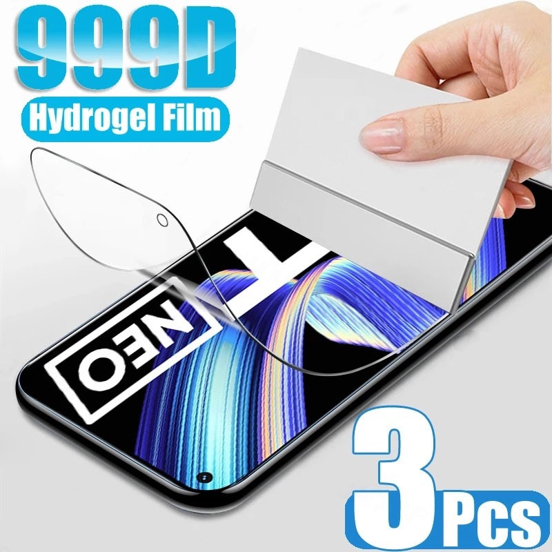 3PCS Protective film For Realme C3 C3i C11 C15 C21 GT Neo Hydrogel Film Screen Protector For Realme X X2 X3 X7 X50 Pro XT Film