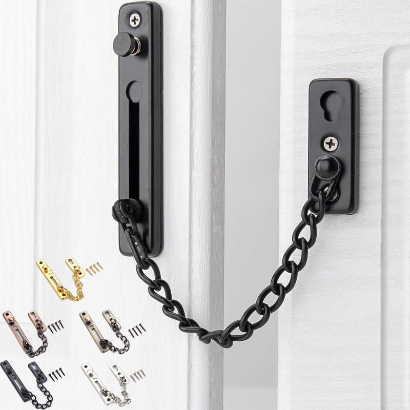 Baby Door Lock Guard Latch Bolt Anti-Theft Hotel Door Lock Bolt Chain Kids Safety Security Home Latch Buckle Kit DIY Home Tools