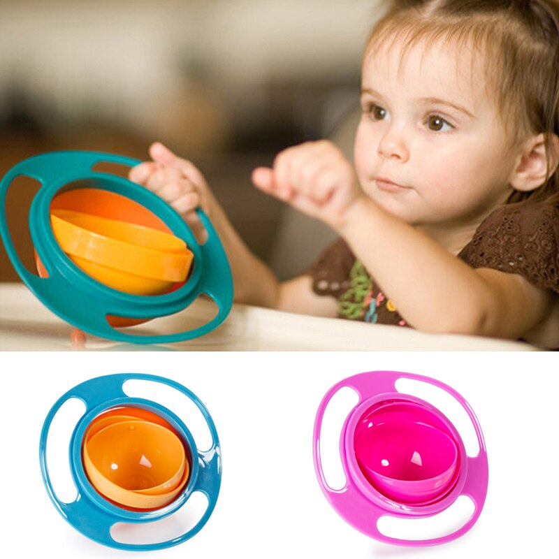 Universal Gyro Bowl Children Rotary Balance Novelty Gyro 360 Rotate Spill Proof Feeding Dishes