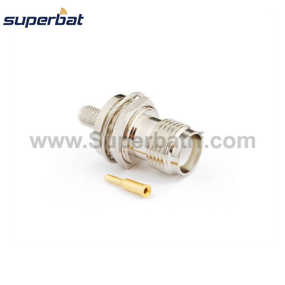 Superbat RP-TNC Crimp Female(Male Pin) Bulkhead RF Coaxial Connector for Cable RG58 RG142,LMR195