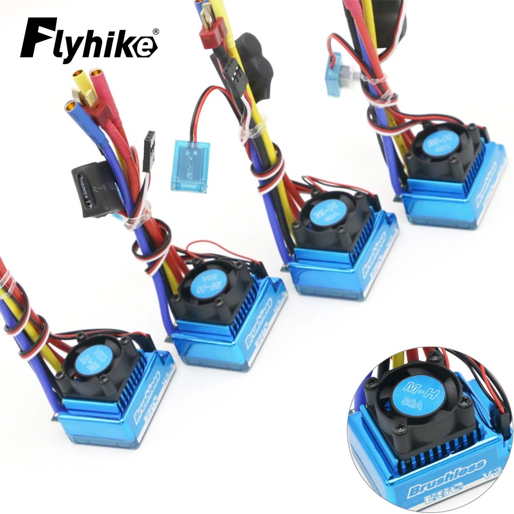 Waterproof 45A 60A 80A 120A Brushless ESC Electric Speed Controller for 1/8 1/10 1/12 RC Car Crawler