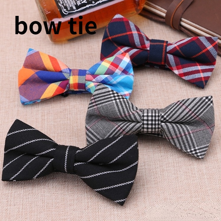 Bowknot for men Korean version of groom's wedding casual check British fashion business