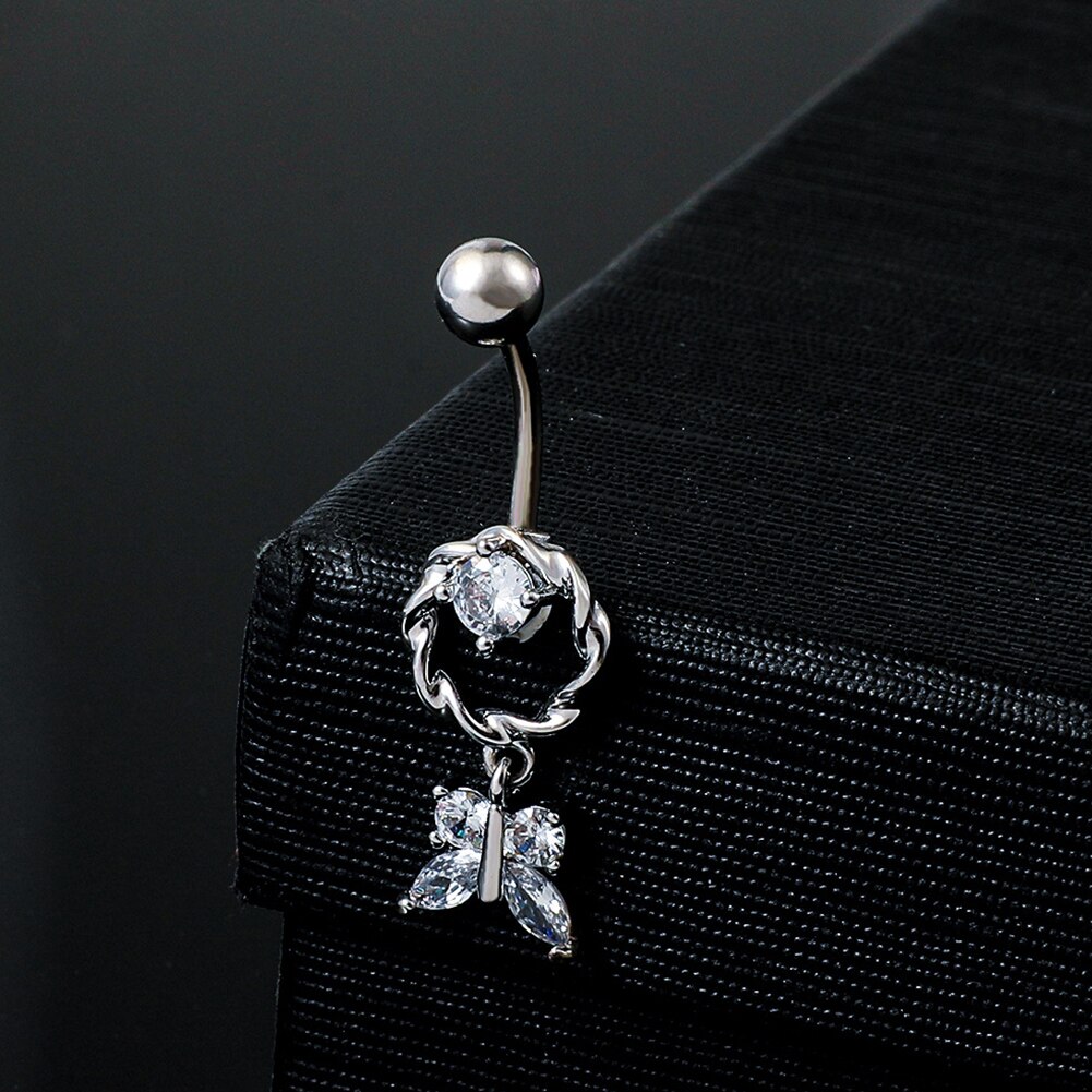 Belly Navel Rings Button Rings Drop Dangle Body Belly Piercing Stainless Steel Navel Ring Beach Belly Navel