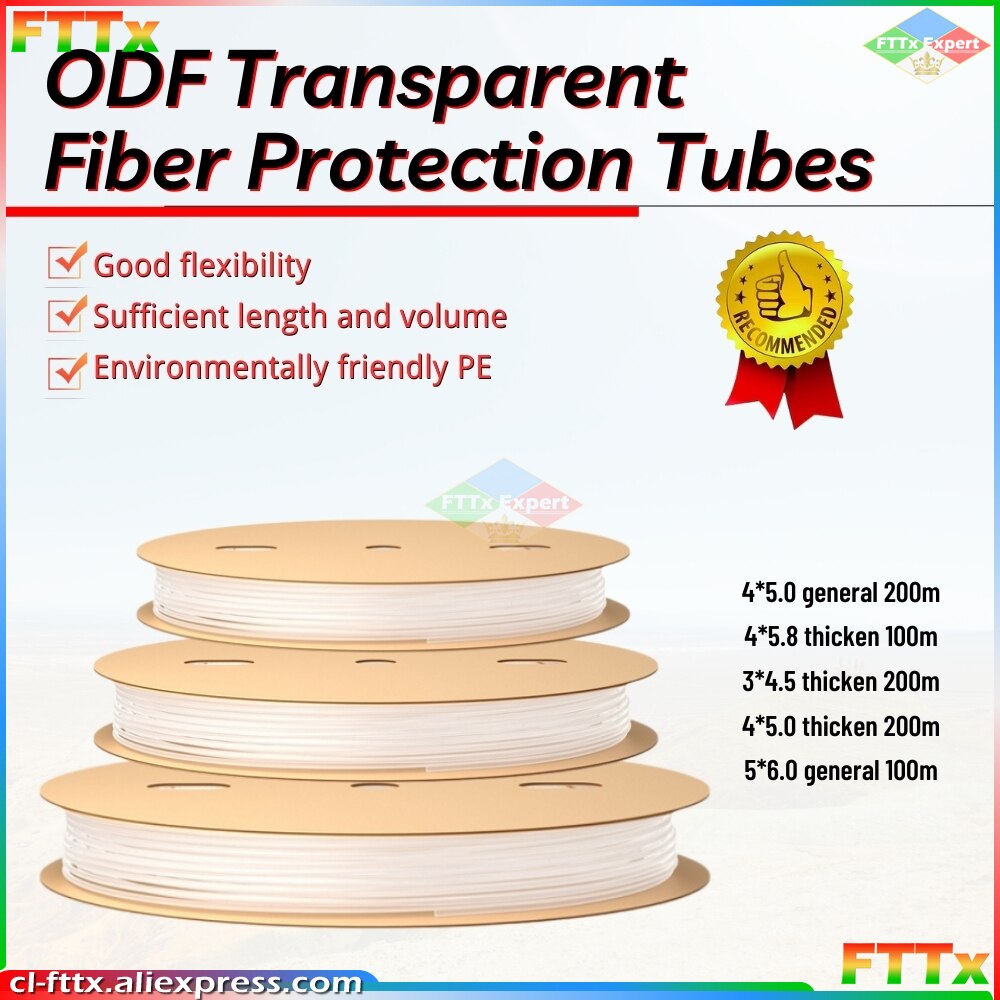 100 - 200Meters Bare Fiber Optic Protection Sleeve Bare Fiber Protection Tube 4MM*5MM