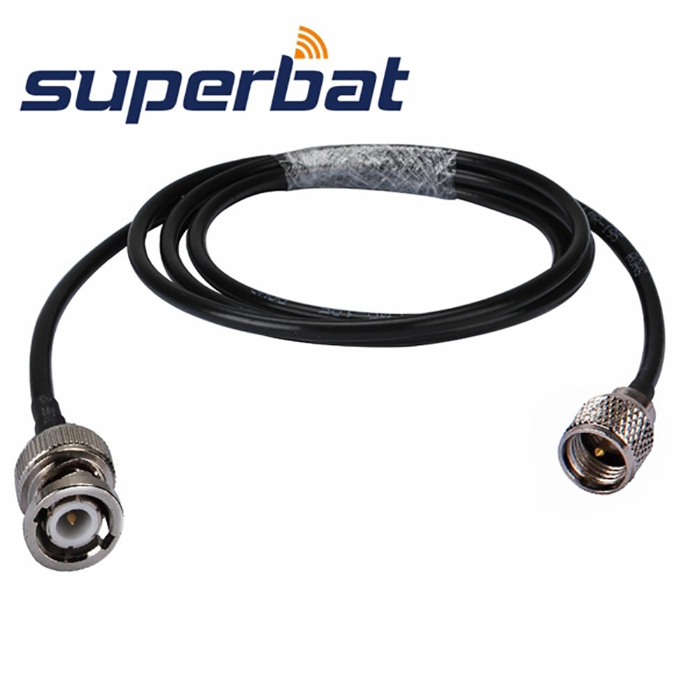 Superbat BNC Plug to mini-UHF Male Pigtail Cable Assembly KSR195 2M for Wireless