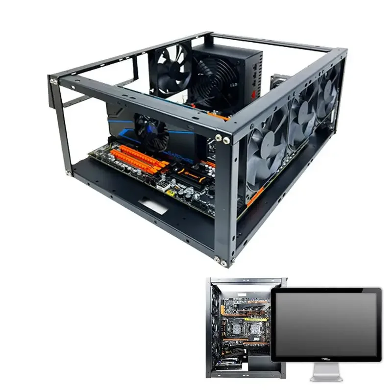 DIY Computer Motherboard Case Rack Aluminum Frame Chassis Cooling Rack Stand Open Chassis Support