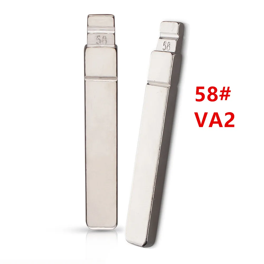10pcs 58# VA2 Metal Uncut Blank Flip Remote Key Blade For Peugeot  Citroen Renault for keydiy KD