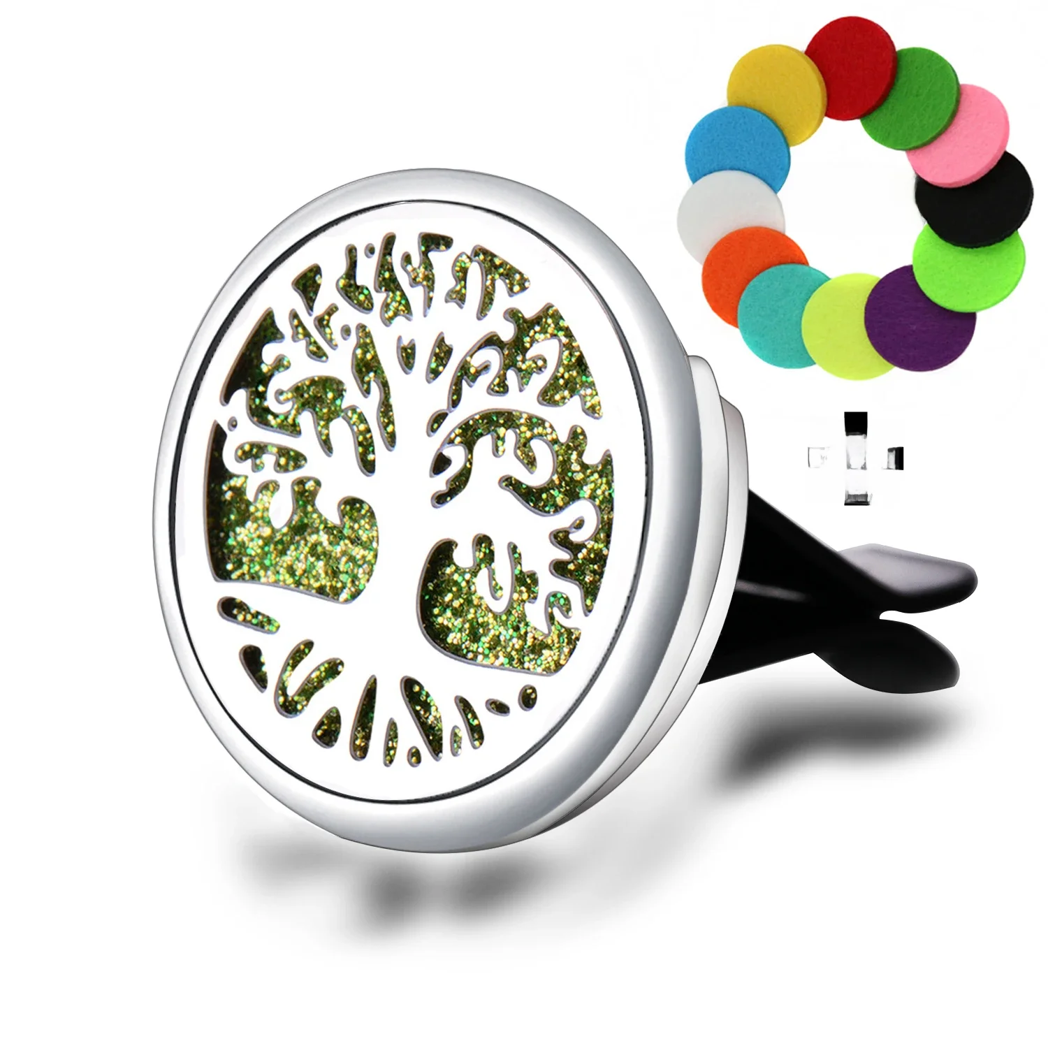 Tree Of Life Insert Car Aromatherapy Gasket Stainless Steel Car Air Outlet Essential Oil Diffuser