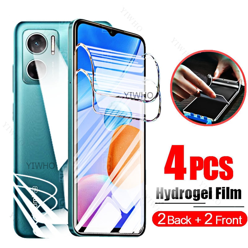4Pcs Screen Protector for Redmi 11 Prime 5g Front Back Hydrogel Film for Redmi11 6.58 Inch Not Tempered Glass Water Gel Safty HD