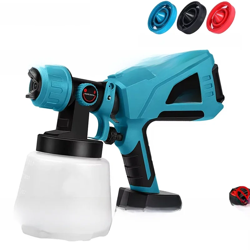 18V 1500W Electric Cordless Spray Gun High Power HVLP Paint Sprayer Auto Furniture Steel Coating