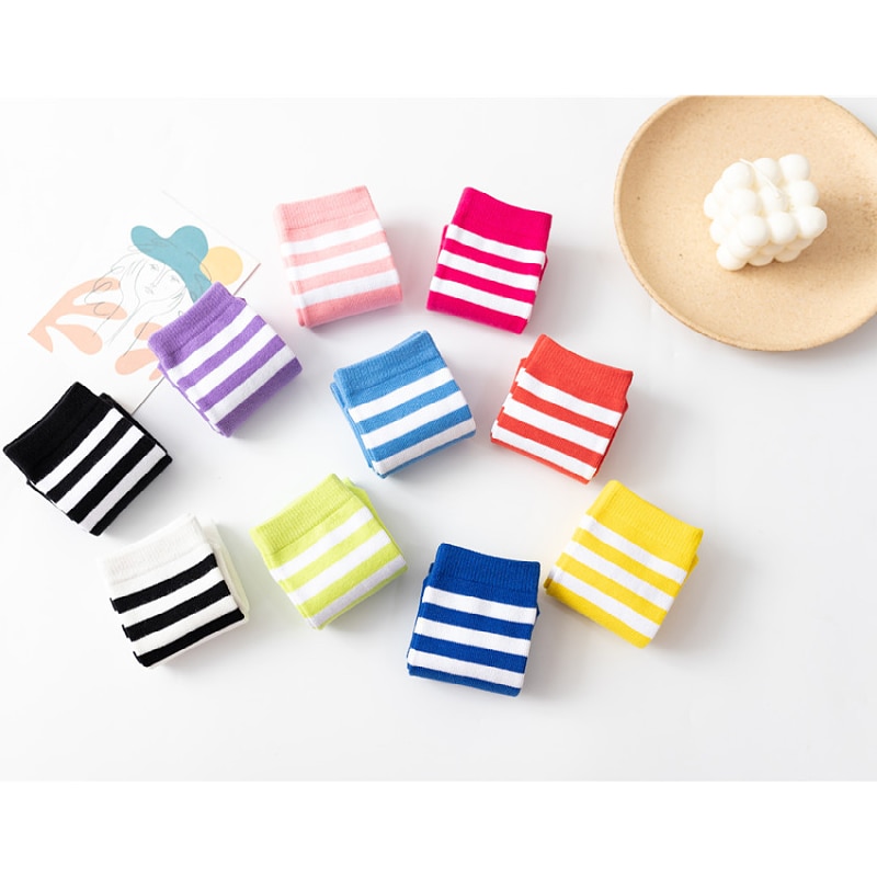 Baby Socks Children's Toddler Stripe Socks Bottom Baby Socks For Kids Cotton Soft Socks For Boys Girls Middling socks