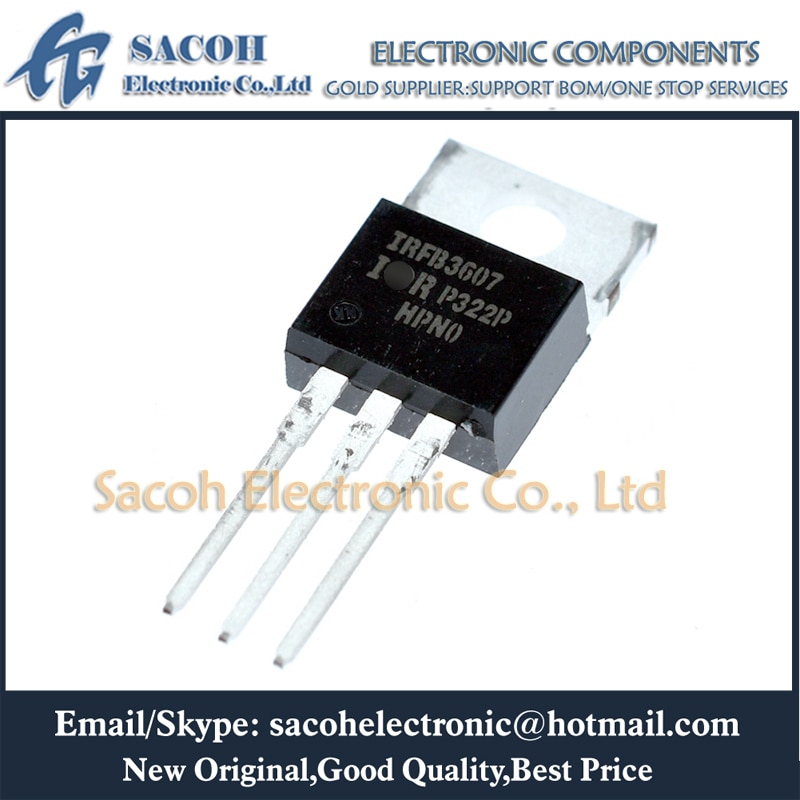New Original 10Pcs IRFB3607PBF IRFB3607 IRFB3607G IRFB3607S TO-220 80A 75V HEXFET Power MOSFET