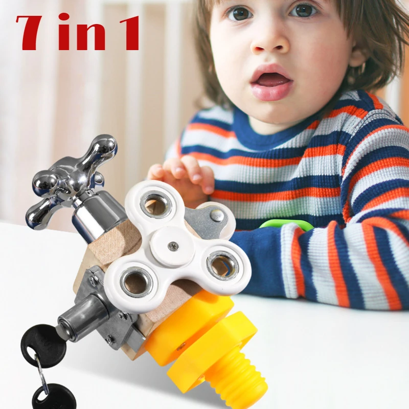 Montessori Kids Busy Cube Board Educational Toys Children Hand Grasping Ability Training Lock