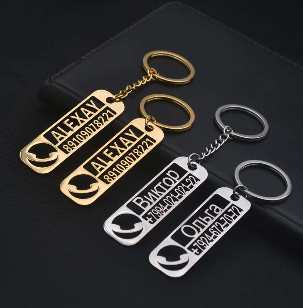 Personalized Custom Name Key Chain Mobile Phone Car Number Door Number Address Company Logo Pendant Nameplate Friend Gift