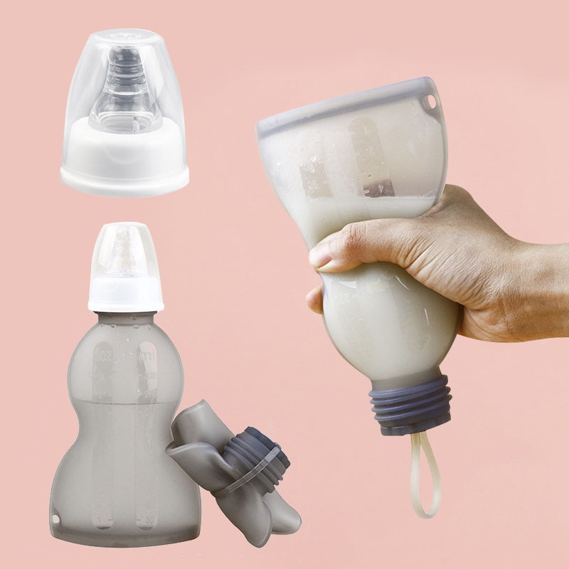 Baby Feeding Manual Breast Pump Partner Breast Collector Silicone Reusable Breast Milk Storage Bag BPA Free