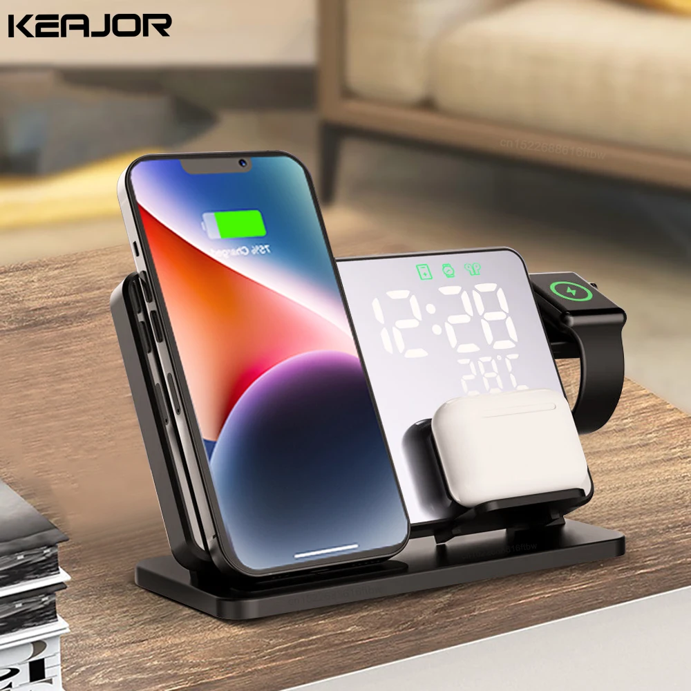 3 in 1 Wireless Charger For iPhone 14 13 12 Pro Max Fast Charging  Station For Apple Watch 8 7