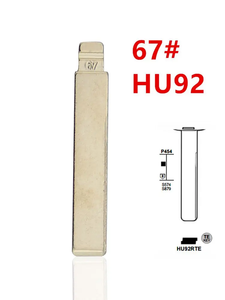 10pcs Uncut flip Metal key blade 67# HU92 for BMW for KD keydiy xhorse VVDI remotes universal No.67