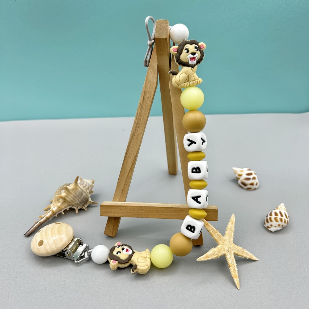 Custom Silicone Alphabet Baby Silicone Night Pearl Pacifier Clips Chains Teether Pendants Baby Pacifier Kawaii Teether Toy Gifts