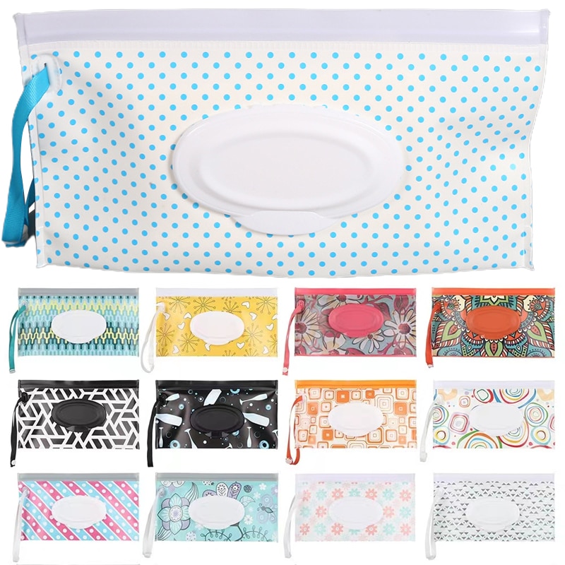 Portable Baby Wet Wipes Bag Tissue Box Container Eco-friendly Reusable Wipes Storage Clamshell Baby Cleaning Wipes Box Hygiene