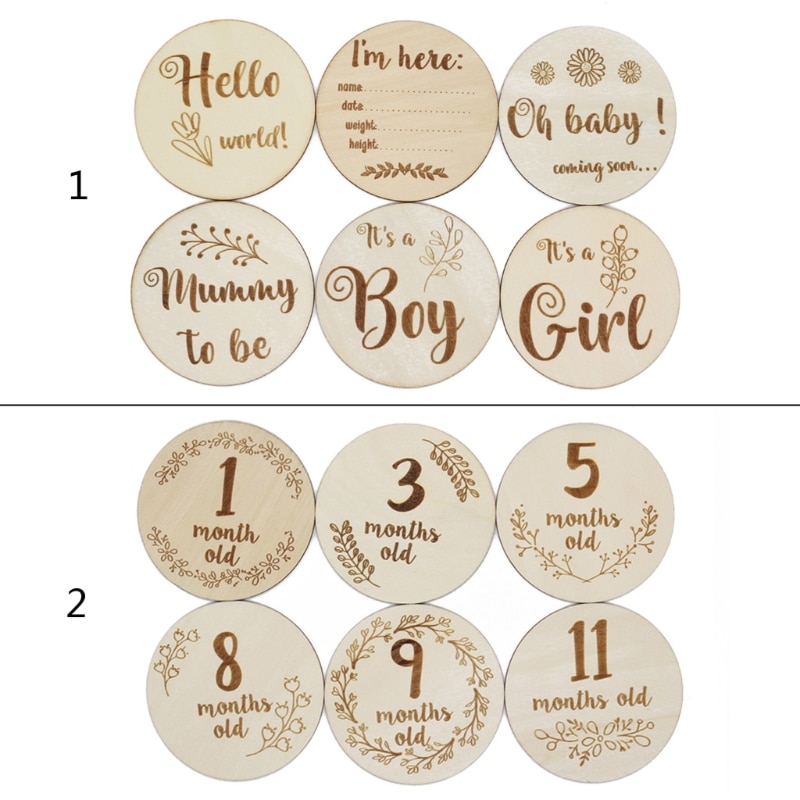 Commemorative Card Newborn Birth Month Birthday Baby Kids Photography Props