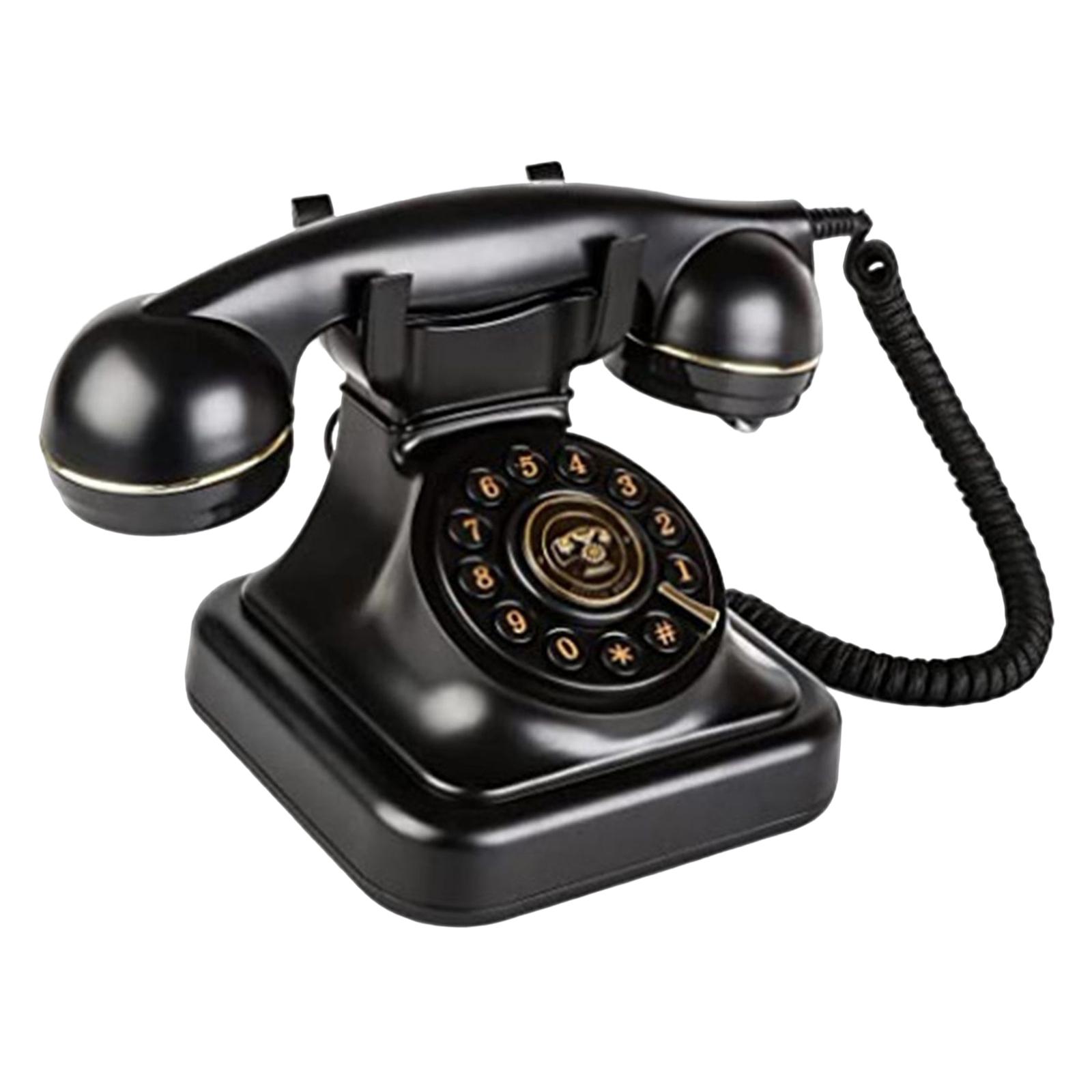 Vintage Corded Retro Telephone Old Fashioned Fixed Phone Volume Adjustment Function Phone Classic for Hotel Desk Office Decor