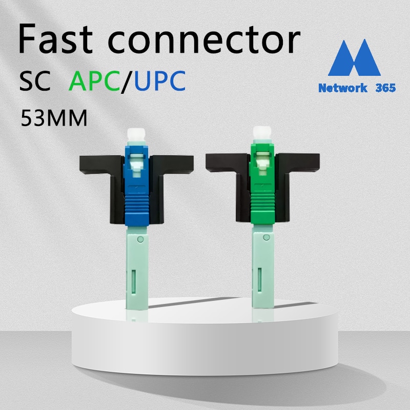200Pcs 53MM SC UPC APC Fast Connector FTTH Double Ceramic Ferrule Optical Fibe Quick Connector SC FTTH Embedded Fast Connector