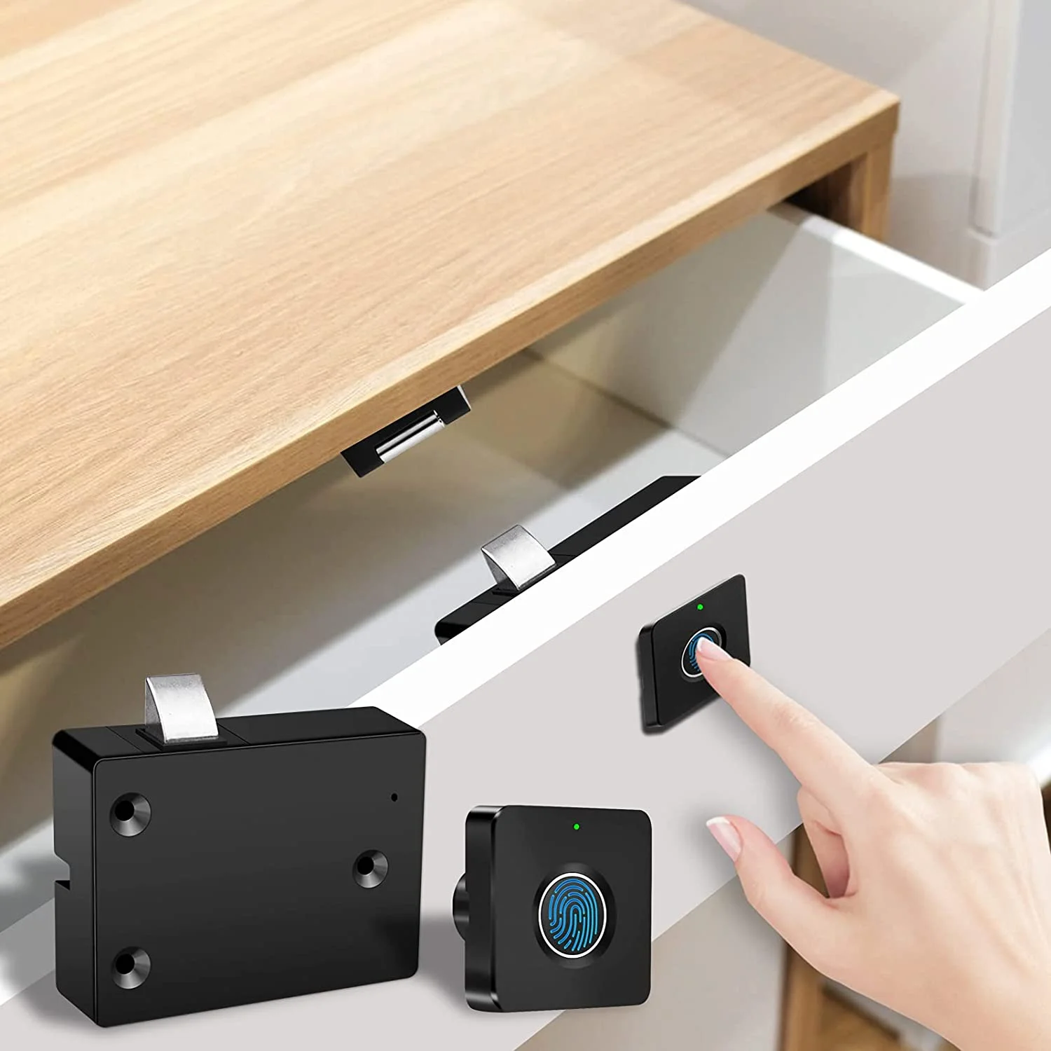 Smart Home Biometric Fingerprint Lock Hidden Drawer Electronic Lock Privacy File Storage Keyless