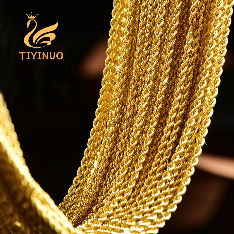 TIYINUO Real 18K Gold Women's Necklace AU750 With Pendant Rope Chain Festival Great Gift New Fashion