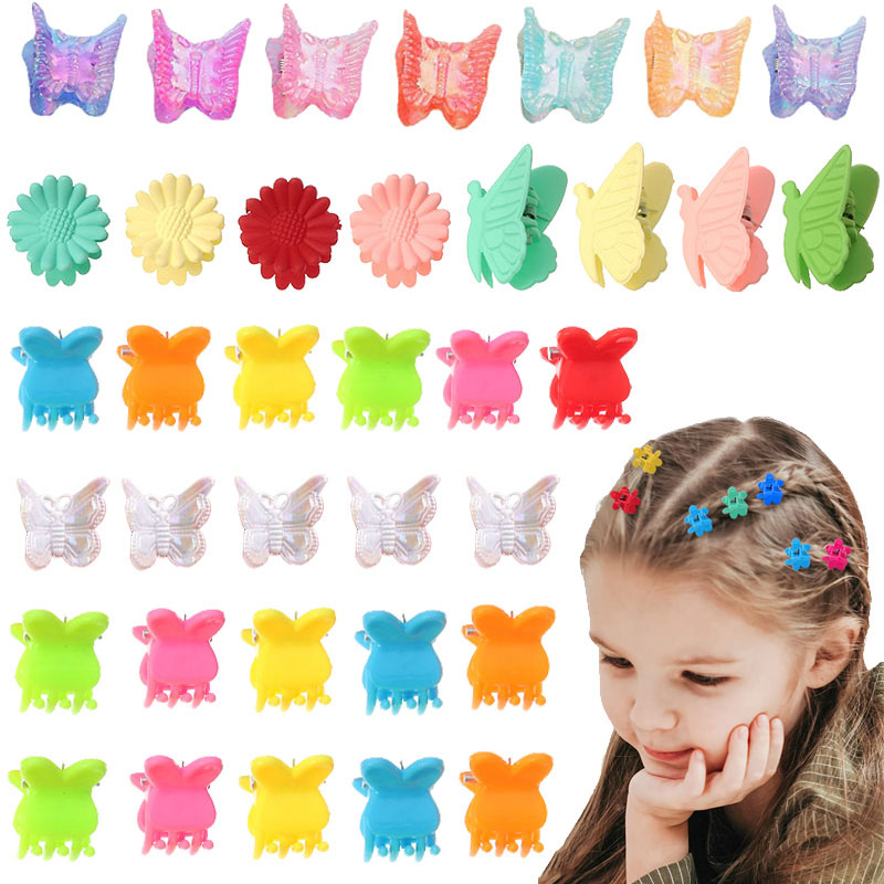 30PCS Mini Hair Claw Clip For Baby Girls Fashion Butterfly Women Hair Clips Girls Hair Accessories Sweet Girl Side Bangs Clip