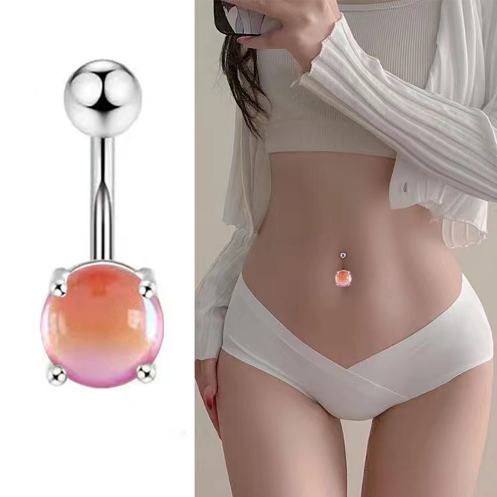 Sexy New Brand Opal Colorful Navel Jewelry Belly Button Ring Body Piercing Jewelry Navel Piercing Stainless Steel Belly Earrings