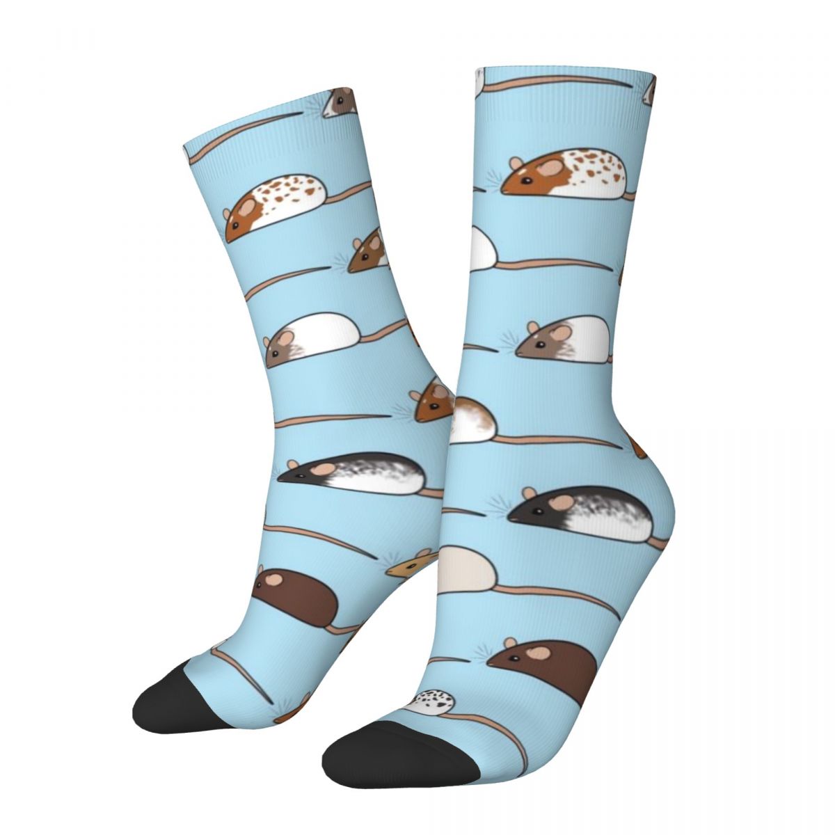 Funny Crazy compression Sock for Men Repeating Ratties Hip Hop Vintage Mice Happy Quality Pattern Printed Boys Crew Sock