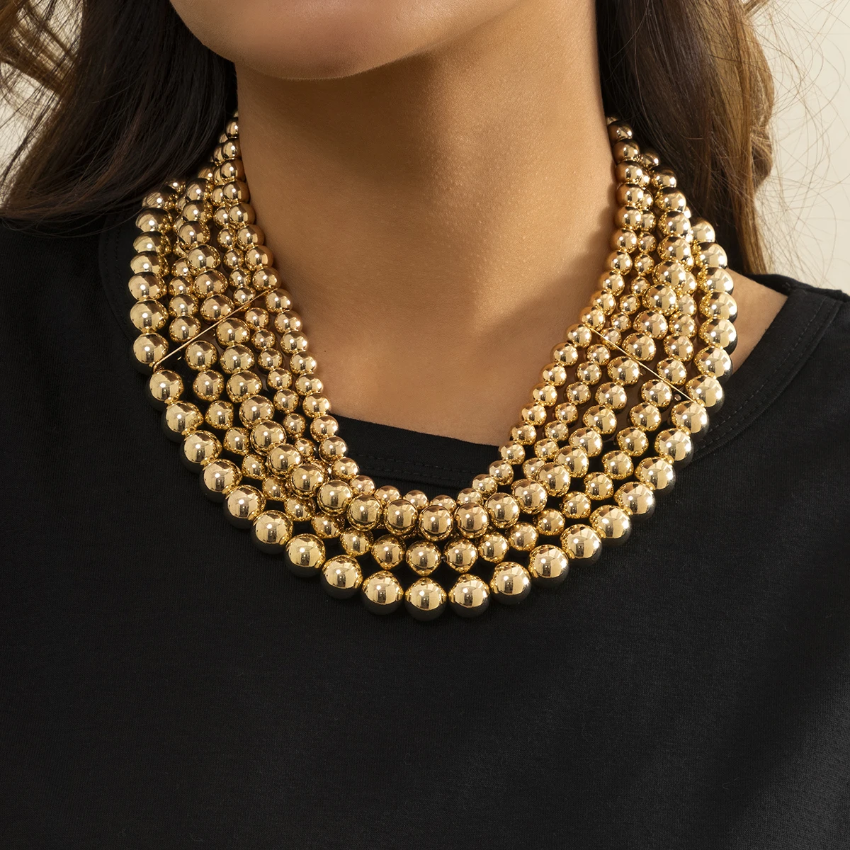 Ingemark Exaggerated Gypsy Chunky Thick Chain Necklace for Women Men Acrylic CCB Ball Bead Sweather