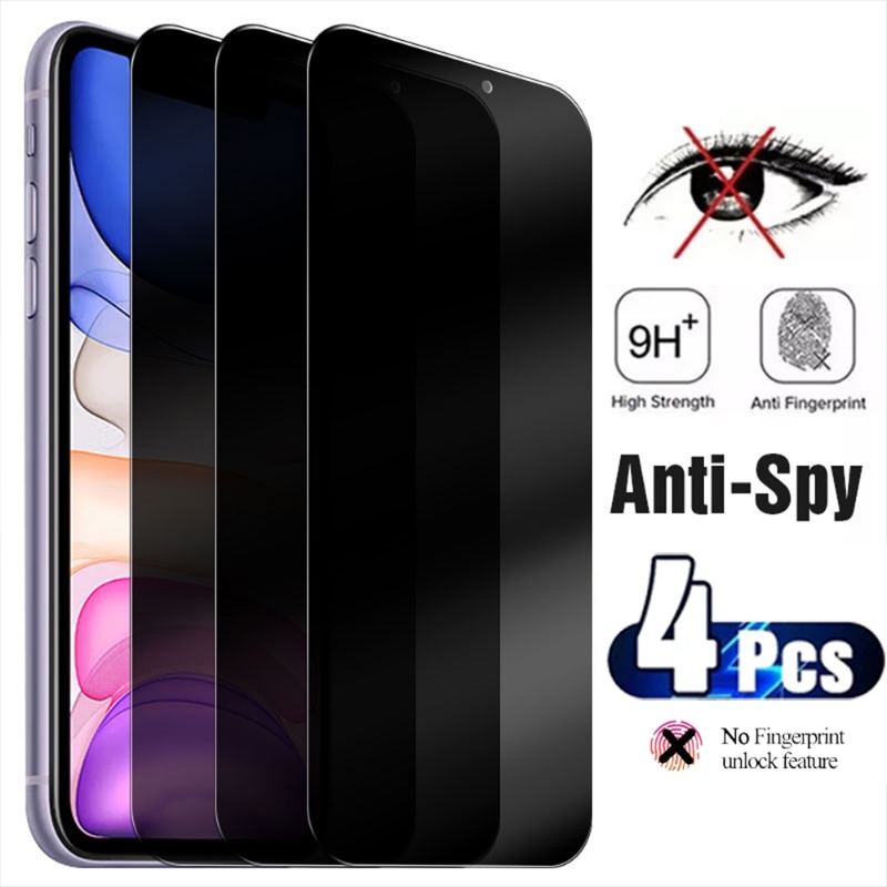 4 PCS!Anti-Spy Screen Protector for iPhone 7 8 14 Plus 12 13 Mini XR SE 2020 Tempered Glass for iPhone 12 13 14 Pro Max Private